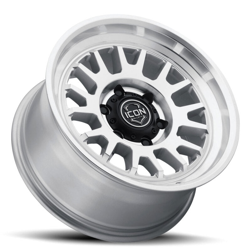 ICON Anza 17x8.5 5x150 25mm Offset 5.75in BS Silver Machined Wheel