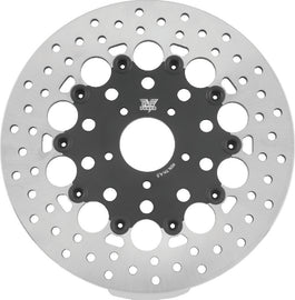 Twin Power 08-13 FLH FLT 06-17 Dyna Front 11.8 Floating Rotor With Holes Black