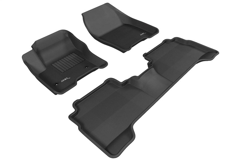 3D MAXpider 2013-2018 Ford C-Max/Escape Kagu 1st & 2nd Row Floormats - Black