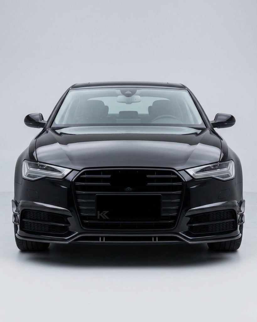 2015–2018 Audi A6 S-Line / S6 C7 Sedan A Style Front Bumper Canard Fins – Carbon Fiber
