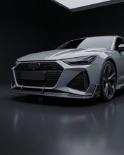 Load image into Gallery viewer, 2020–2021 Audi RS7 C8 Sportback Front Bumper Diffuser Lip Set – Pre-Preg Dry Carbon Fiber
