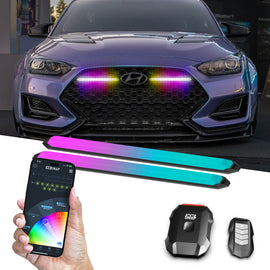 XK Glow 6in XKmax DRL Truck Grill Flexible Light App Cntl Bar 2pc