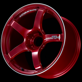 Advan TC4 18x8.0 / +42 Offset / 5-112 / 66.5mm Bore / Racing Candy Red & Ring
