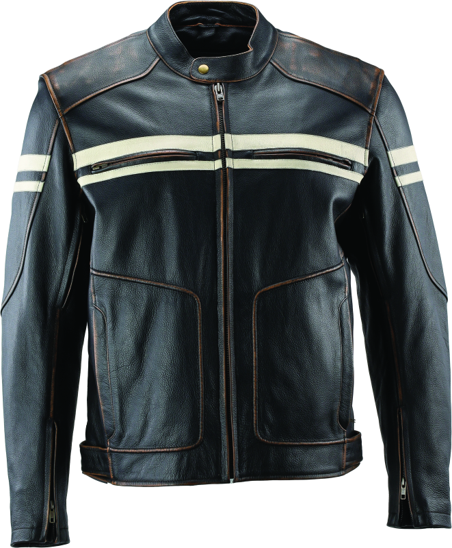 Kuryakyn By River Road Hoodlum Vintage Leather Jacket Black - Small