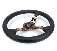Load image into Gallery viewer, NRG Light Weight Gaming Steering Wheel - Spllitz 350mm 3 Rose Gold Spokes Slits - Leather