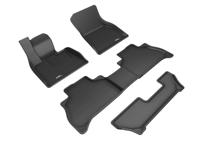 3D MAXpider 19-23 BMW X5 (G05)  7-Passenger Kagu Floormat Complete Set - Black