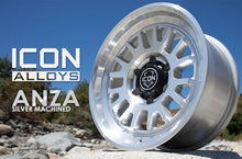 Load image into Gallery viewer, ICON Anza 17x8.5 5x150 25mm Offset 5.75in BS Silver Machined Wheel