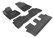 Load image into Gallery viewer, 3D MAXpider 2014-2015 Kia Sorento 7-Seats Kagu 1st &amp; 2nd &amp; 3rd Row Floormats - Black