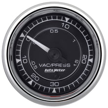 Load image into Gallery viewer, AutoMeter Chrono 2-1/16in 30in HG/30PSI Digital Stepper Motor Vaccum/Boost Gauge - Chrome