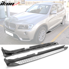 Load image into Gallery viewer, 2011-2017 BMW X3 F25 Black Silver 2PCS Running Boards Side Step Bars