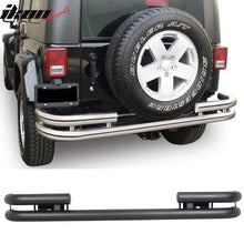 Load image into Gallery viewer, 1976-2006 Jeep Wrangler CJ OE Black Double Tube Rear Bumper Bar Steel