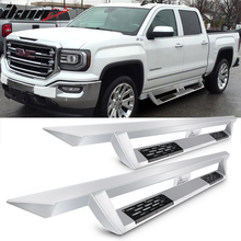 Load image into Gallery viewer, 2007-2018 Chevy Silverado Sierra IKON V1 Silver Running Boards Steel