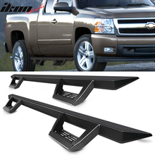 Load image into Gallery viewer, 2007-2018 Chevy Silverado GMC Sierra IKON V2 Black Running Board Steel