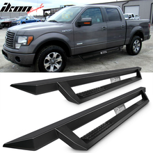 Load image into Gallery viewer, 2009-2014 Ford F-150 Crew Cab IKON V1 Black Running Boards Solid Steel