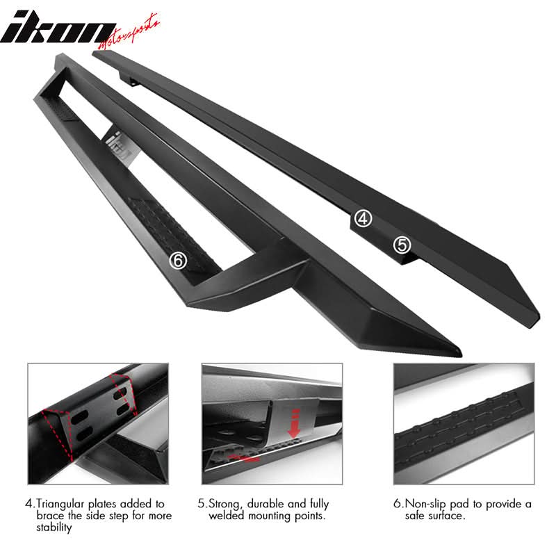 1999-2016 Ford F-250 Superduty IKON V1 Style Side Running Boards Steel