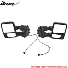 Load image into Gallery viewer, 1999-2015 Ford F250 F550 Tow Towing Mirrors Manual Pair
