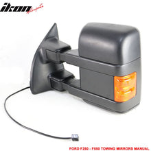 Load image into Gallery viewer, 1999-2015 Ford F250 F550 Tow Towing Mirrors Manual Pair
