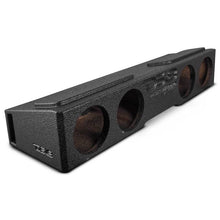 Load image into Gallery viewer, DS18 4 x 8in Forward Firing Underseat Ported Box Subwoofer Enclosure Black Spray Liner Paint Finish
