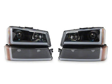 Load image into Gallery viewer, Raxiom 03-06 Chevrolet Silverado 1500 LED LightBar OE Proj Headlights/Bumper Lights- Black - Clear