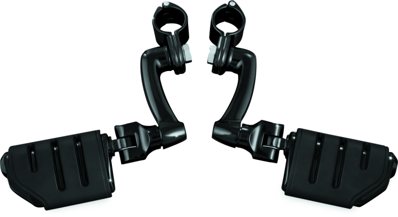 Kuryakyn Longhorn Trident Offset Highway Pegs With 1-1/2in Clamps Black