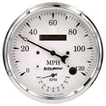 Load image into Gallery viewer, Auto Meter Old Tyme White Tach/Speedo 5in. - 120mph &amp; 8k RPM