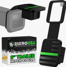 Load image into Gallery viewer, Rhino USA 2In American Flag Hitch Cover - Black &amp; Green