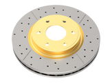 DBA 2020+ Chevrolet Silverado 1500 6.2L Front Drilled & Slotted Street Series Rotor w/Gold Hat