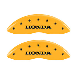 MGP 4 Caliper Covers Engraved Front Honda Engraved Rear Pilot/2015 Yellow finish black ch