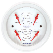 Load image into Gallery viewer, Autometer Marine White 3-3/8in Gauge - 100PSI