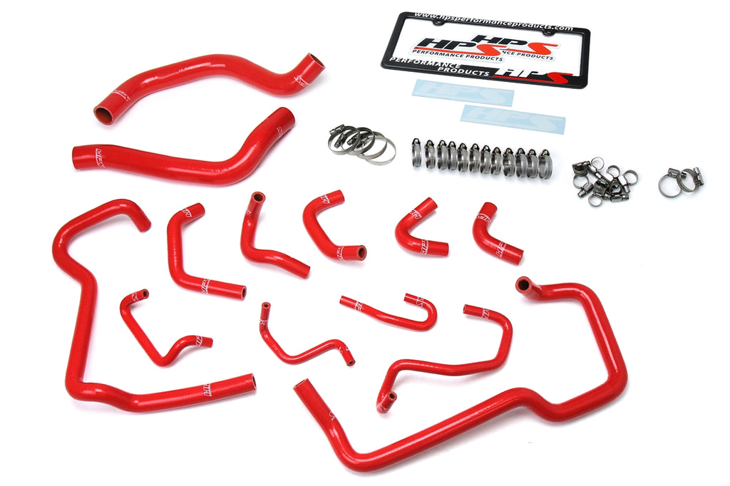 HPS Performance 57-1581-RED High Temp 3-ply Reinforced Silicone Replaces Rubber Radiator Heater Hoses
