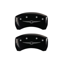 Load image into Gallery viewer, MGP 4 Caliper Covers Engraved Front &amp; Rear Style 1/Chrysler Wing Black finish silver ch
