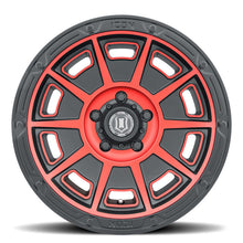 Load image into Gallery viewer, ICON Victory 17x8.5 5x4.5 0mm Offset 4.75in BS Satin Black w/Red Tint Wheel