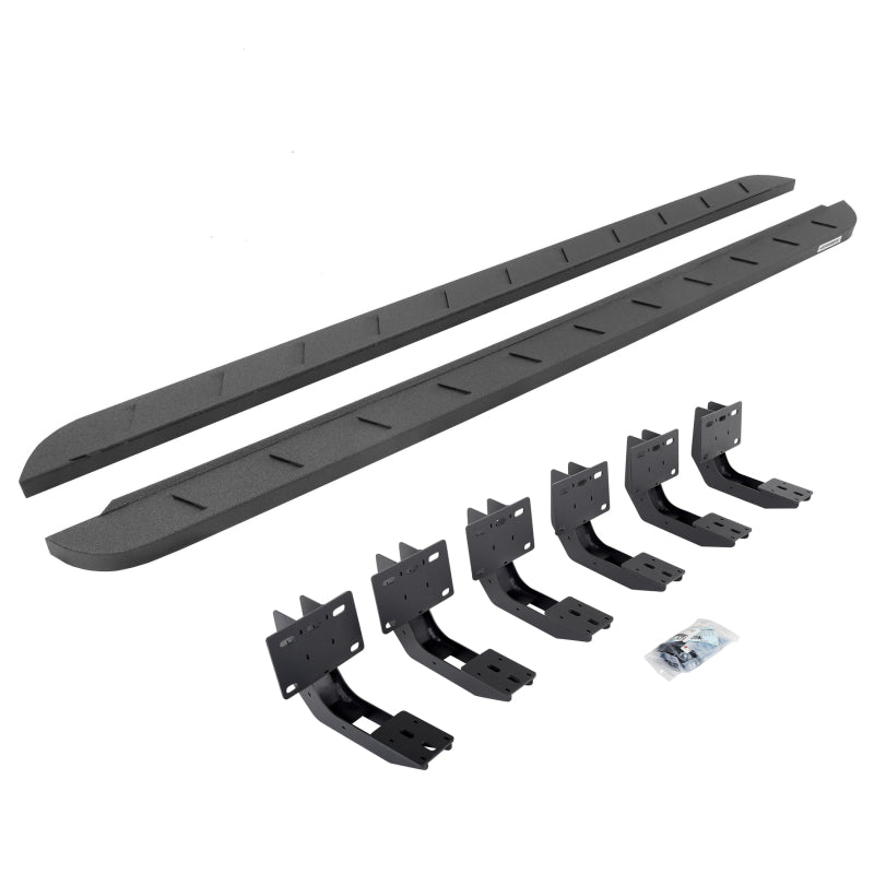 Go Rhino 19-22 Ram 1500 CC 4DR (Not Classic) RB10 Slim Running Boards Kit (w/Brackets) - Bedliner Ct