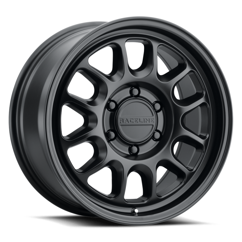 Raceline 958B Rogue 17x9in / 5X139.7 BP / -12mm Offset / 106.5mm Bore - Satin Black