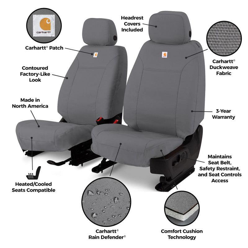 Covercraft 04-08 Ford F-150 XLT Carhartt PrecisionFit Custom Front Row Seat Covers - Gravel