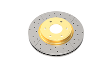 Load image into Gallery viewer, DBA 05-09 Chrysler 300 C Rear Gold Cross Drilled &amp; Slotted KP Street Series Rotor