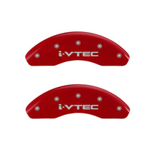 Load image into Gallery viewer, MGP Front set 2 Caliper Covers Engraved Front i-Vtec Red finish silver ch