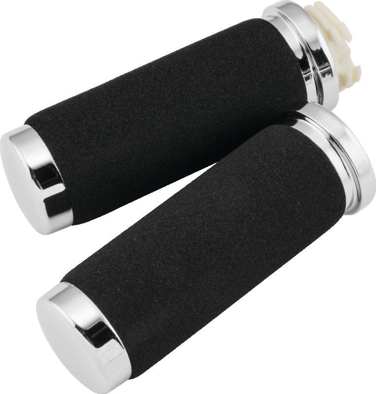 Bikers Choice 81-Up Big Twin & XL With Dual Cable Black Cushion Grips With Sleeve Pr