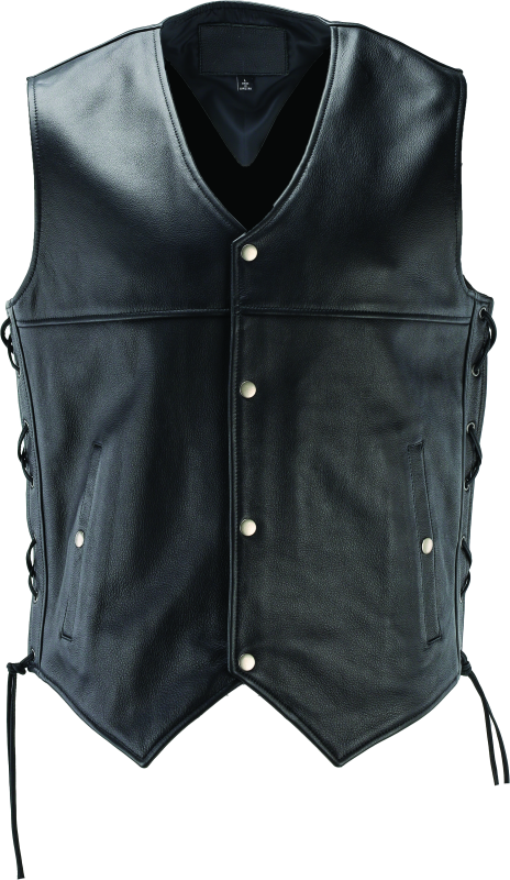 Kuryakyn By River Road Old Skool Leather Vest Black - Large