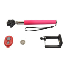 Load image into Gallery viewer, Red Remote Bluetooth Selfie Stick Tripod Holder