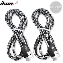 Load image into Gallery viewer, Type C USB Charge Cable Fast Charging Data Sync Cable Nylon 6Ft 2Pcs