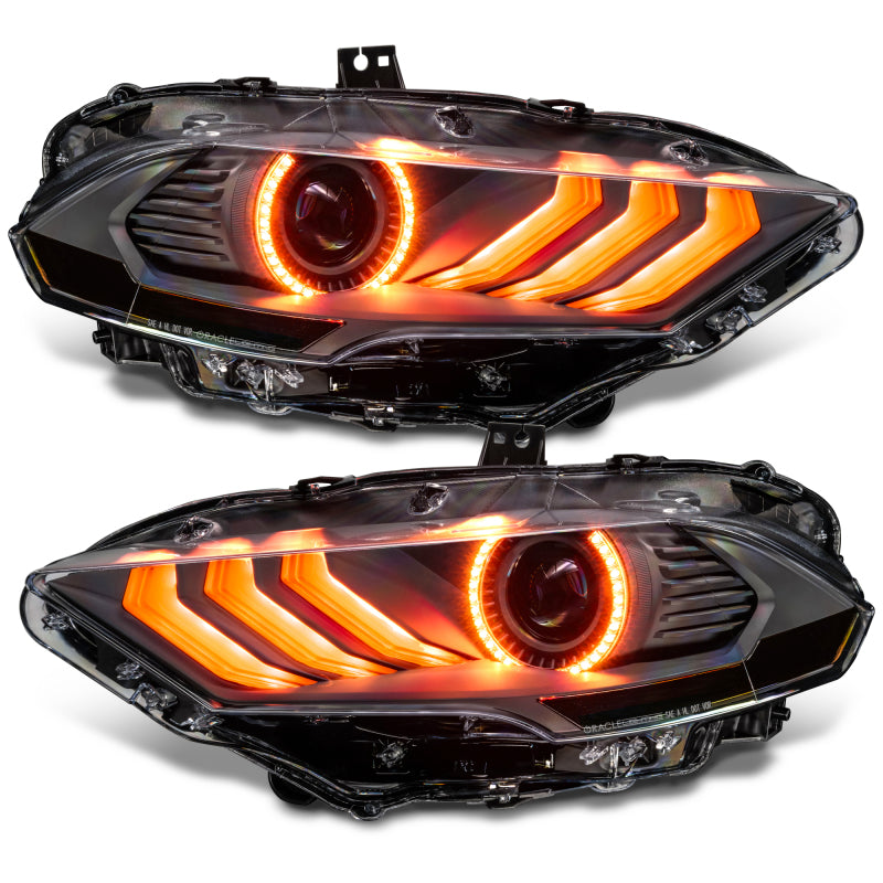 Oracle Lighting 18-23 Ford Mustang Dynamic ColorSHIFT LED Headlights - Black Series NO RETURNS