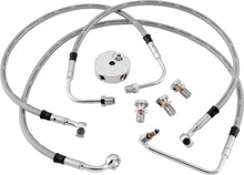 Load image into Gallery viewer, Twin Power 84-10 FXST 00-07 FXSTD 93-05 FXDWG Stainless Steel Dot Brake Line Kit Front Stock Length