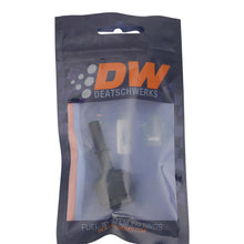Load image into Gallery viewer, DeatschWerks 8AN Female Flare Swivel to 5/16in Male EFI Quick Disconnect - Anodized Matte Black