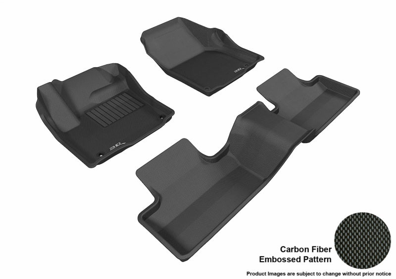 3D MAXpider 2012-2013 Land Rover Range Rover Evoque Kagu 1st & 2nd Row Floormats - Black
