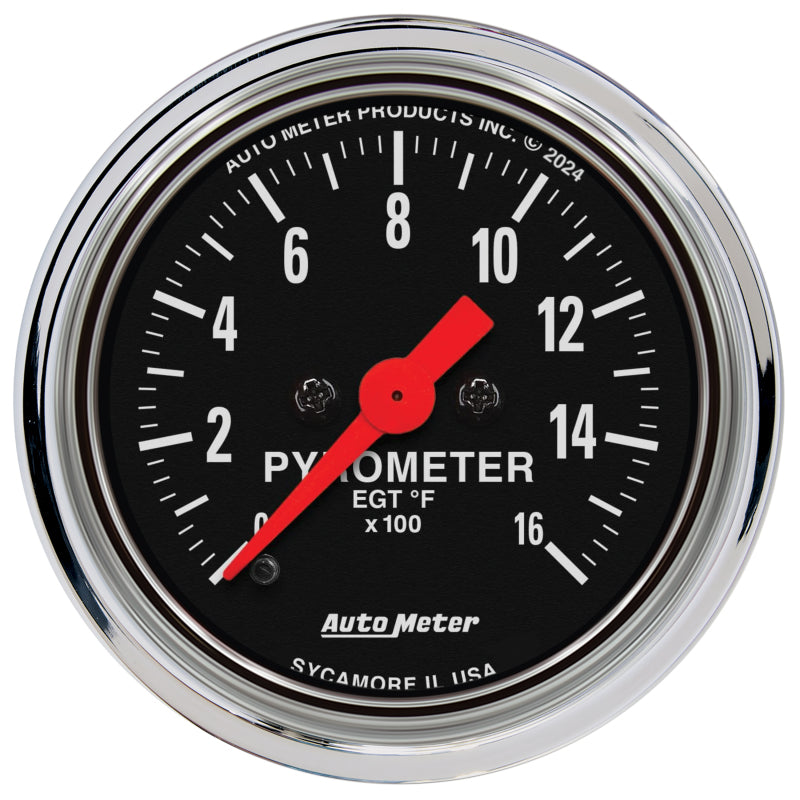 Autometer Traditional Chrome 2-1/16in 0-1600 Deg F Digital Stepper Motor Pyrometer