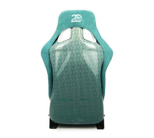 Load image into Gallery viewer, NRG FRP Bucket Seat - 20 Year Anniversary - Microfiber Green w/ White Stripes &amp; Arrow Design - Large