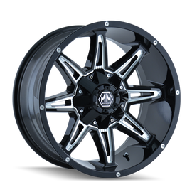 Mayhem 8090 Rampage 20x10 / 8x170 BP / -25mm Offset / 125.2mm Hub Gloss Black Milled Wheel