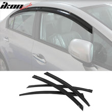 Load image into Gallery viewer, 2012-2015 Honda Civic 4DR Window Visor ABS Dark Smoke Rain Guard 4PC