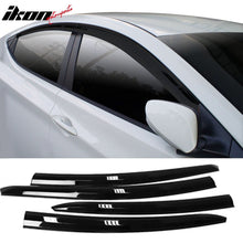 Load image into Gallery viewer, 2011-2016 Hyundai Elantra Dark Smoke Window Visors Rain Sun Guard ABS